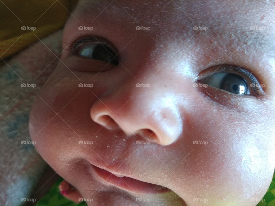 Extreme close-up of cute baby
