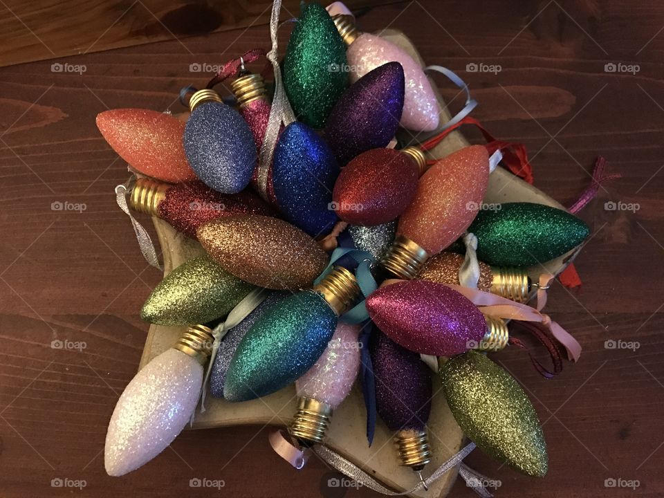 Homemade ornaments -Christmas lights
