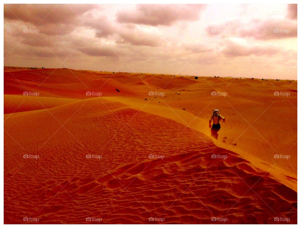 Lone traveler Abu Dhabi Desert