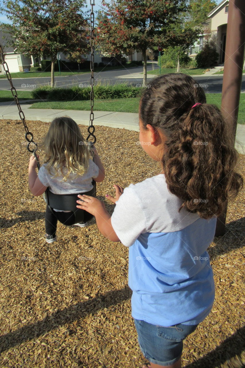 Swinging at the park