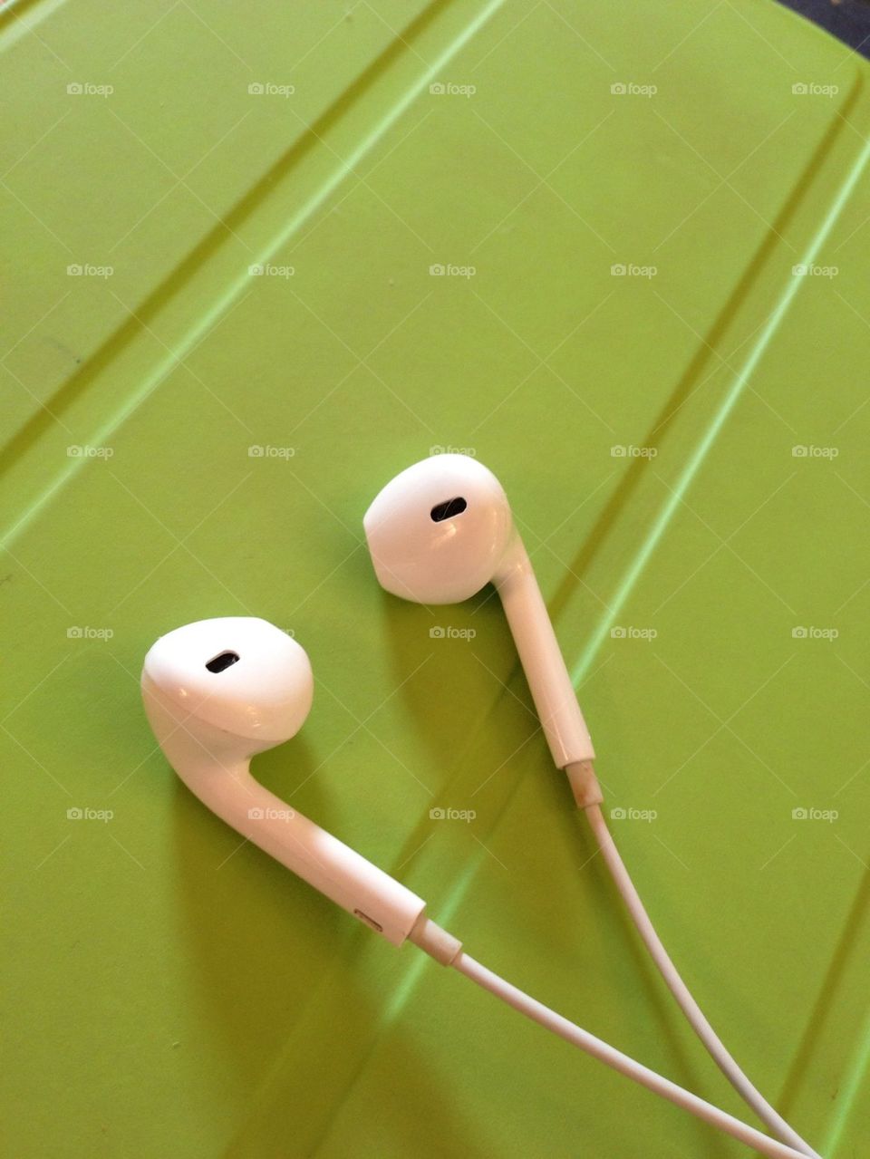 White earphones