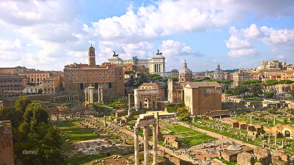 Foro romano or Roman forum in Italy, Roma 