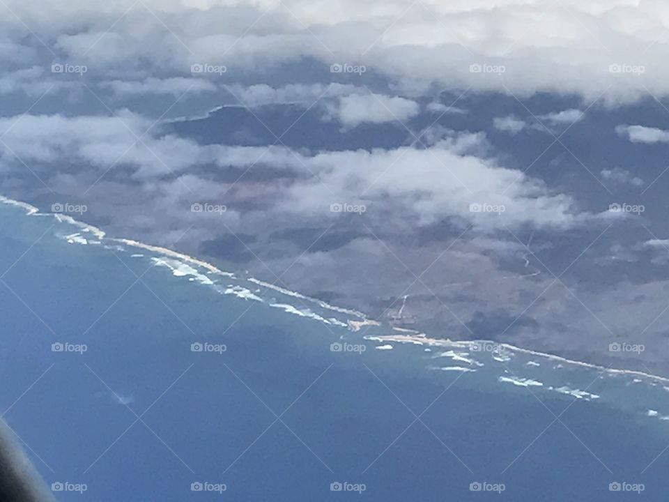 Flying over the Hawaiian islands 