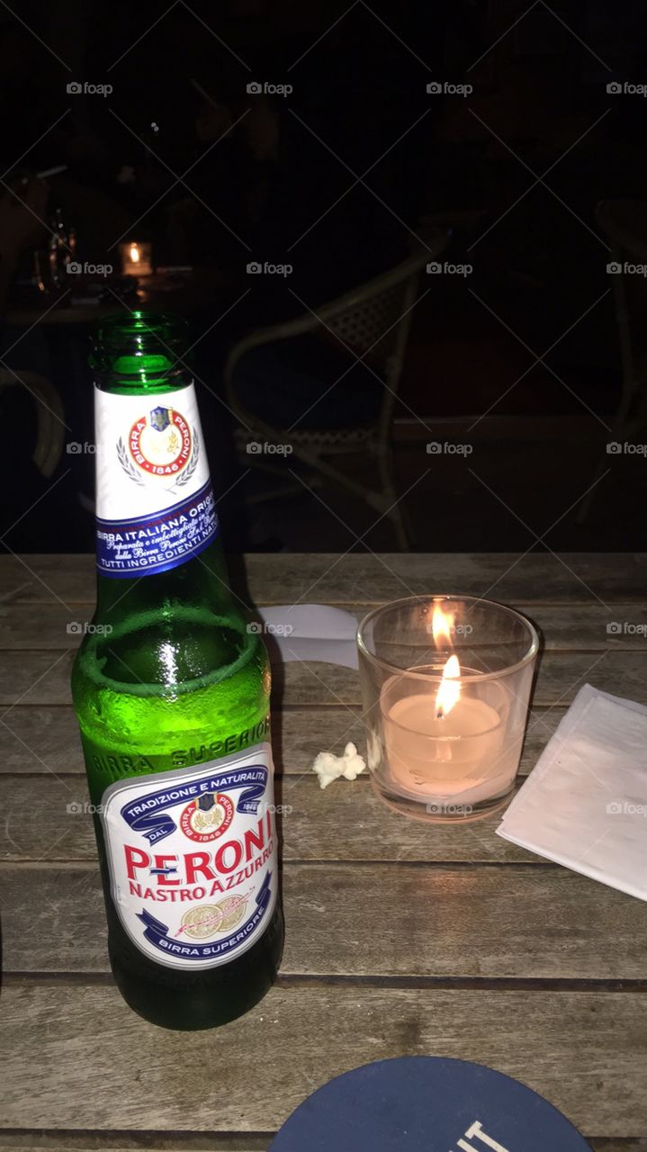 Beer and candlelight