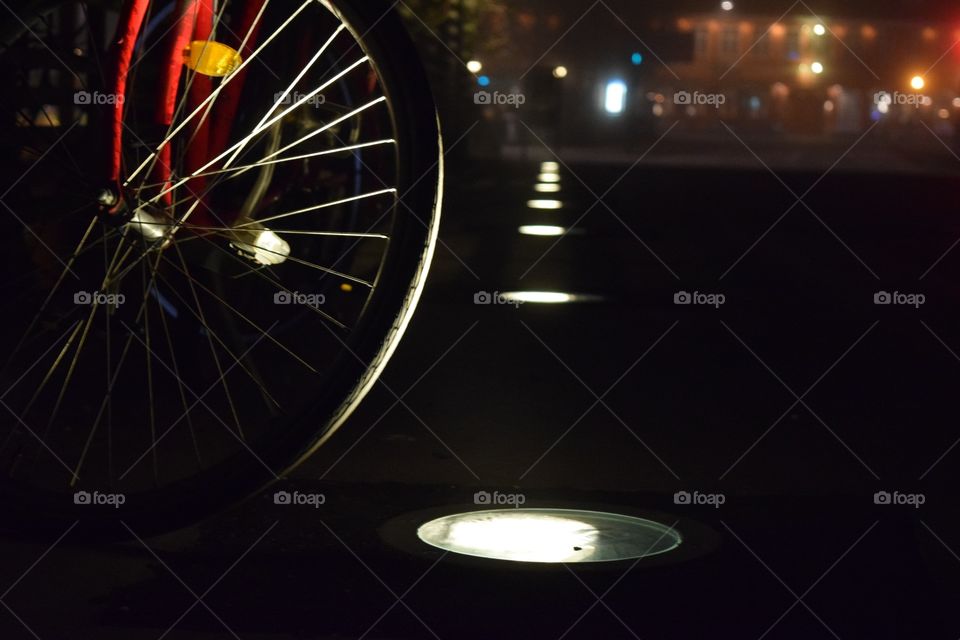 Street Night Lighting & Bike Wheel