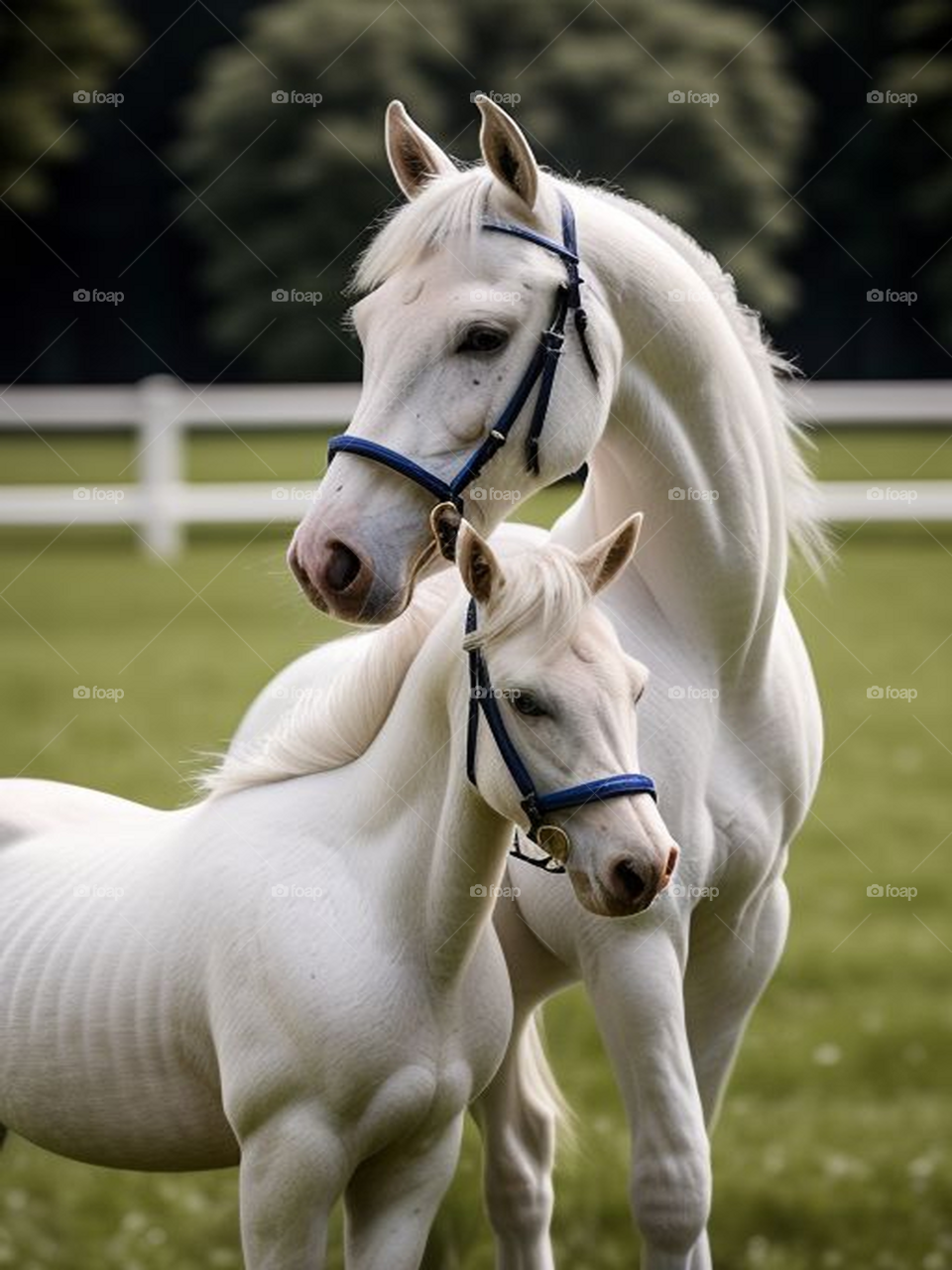 Beautiful mare with her calf