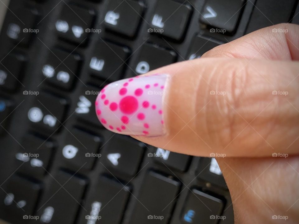 Fun spacey dot nail art design 