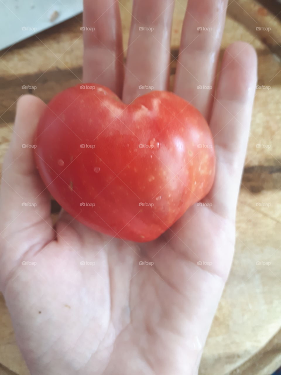 my lovely tomato in shape of heart