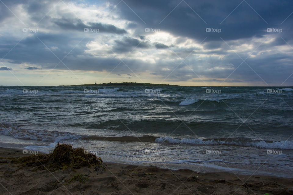 Storm at Tylösand beach outsideHalmstad in Sweden.