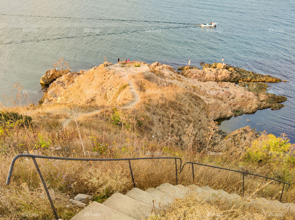 Sea and cliffs view