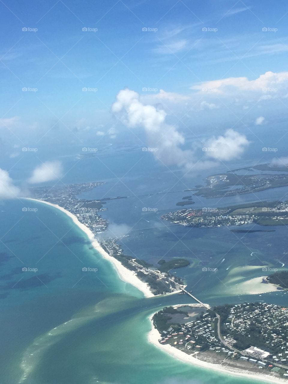Overlook of Florida coastline 