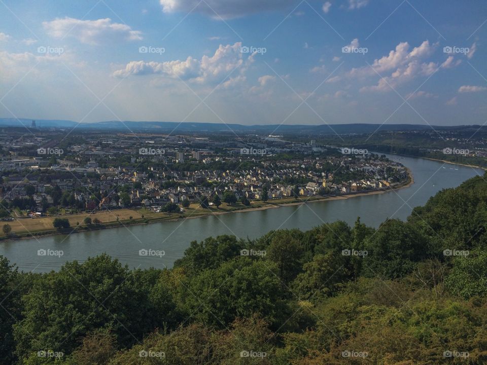 skyline of Koblenz, Germany 