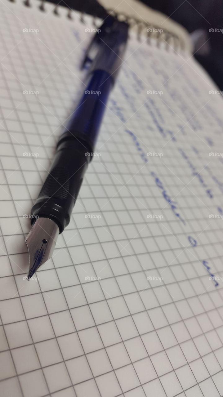 Fountain Pen. Blue Ink