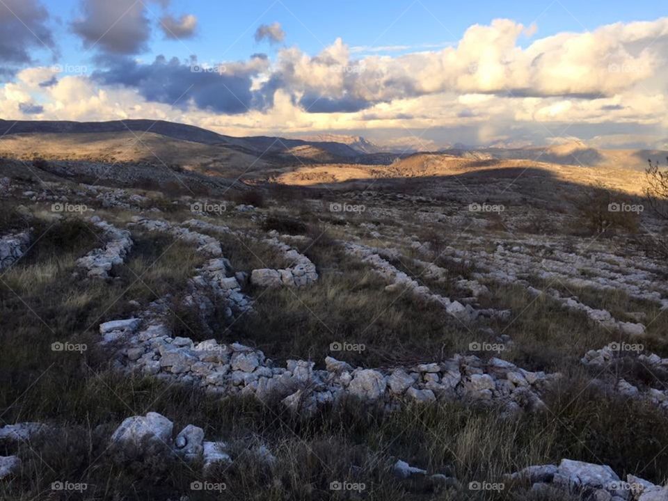 terraces on the mountain