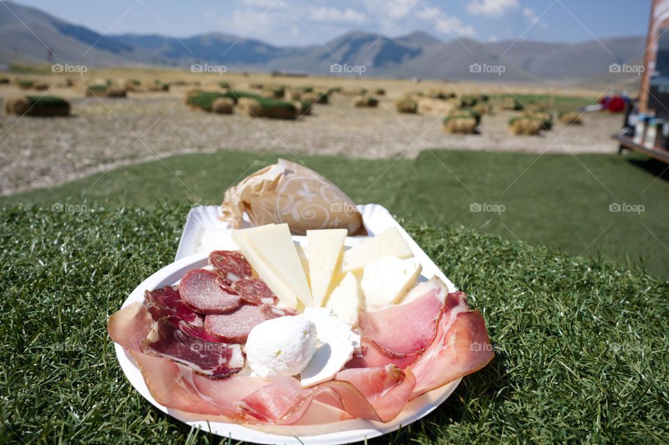 charcuterie snack in the countryside