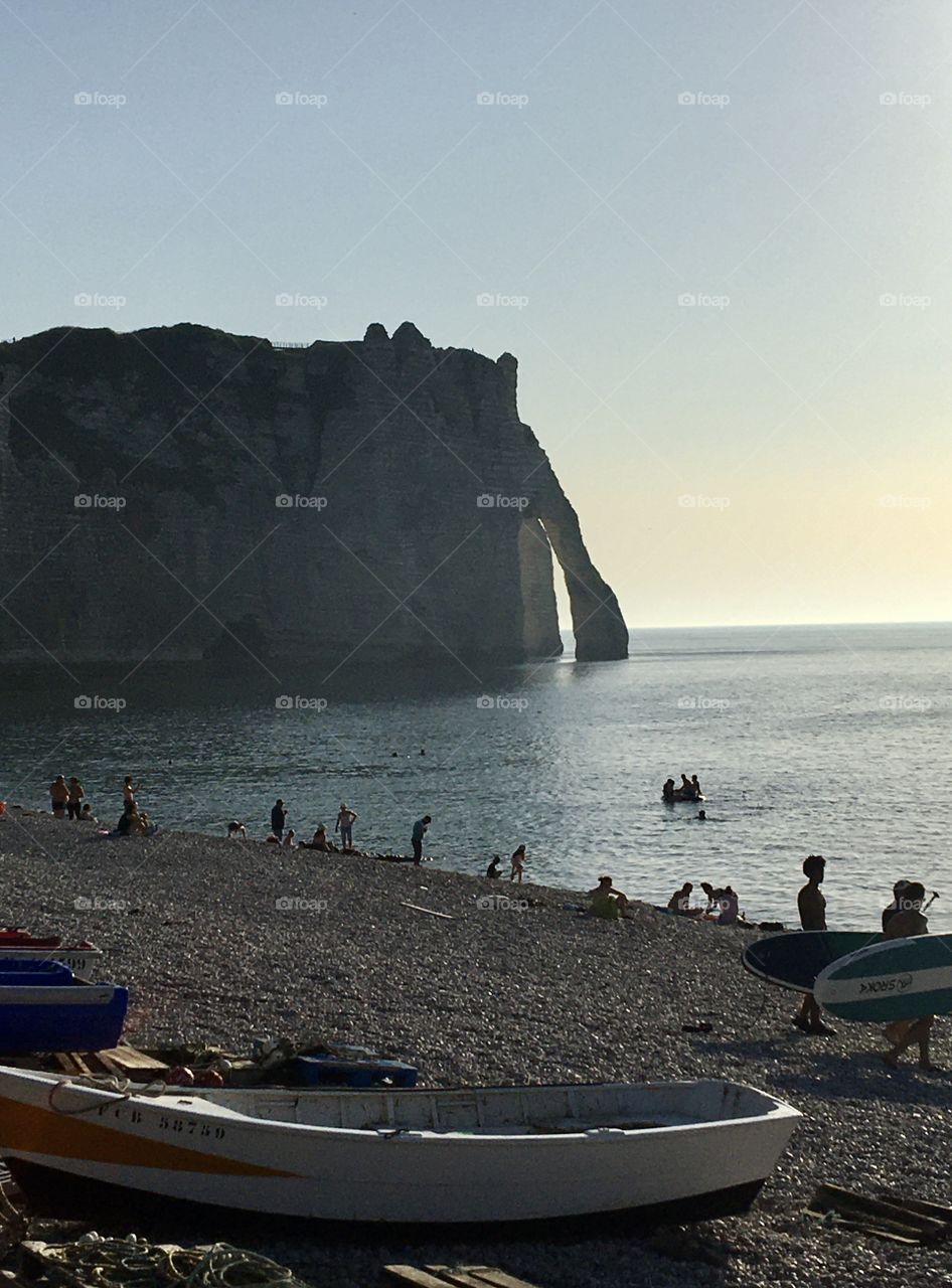 End of a summertime day near sea