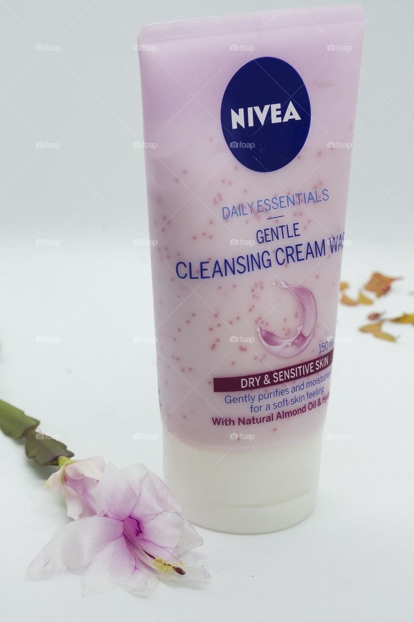 Nivea cream on white background