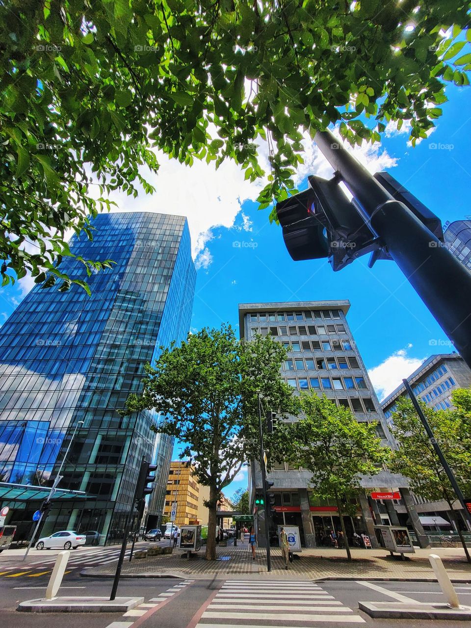 Ljubljana,  capital of Slovenia. Europe.  Summer vacation.  Ancient and modern architecture. Big city life