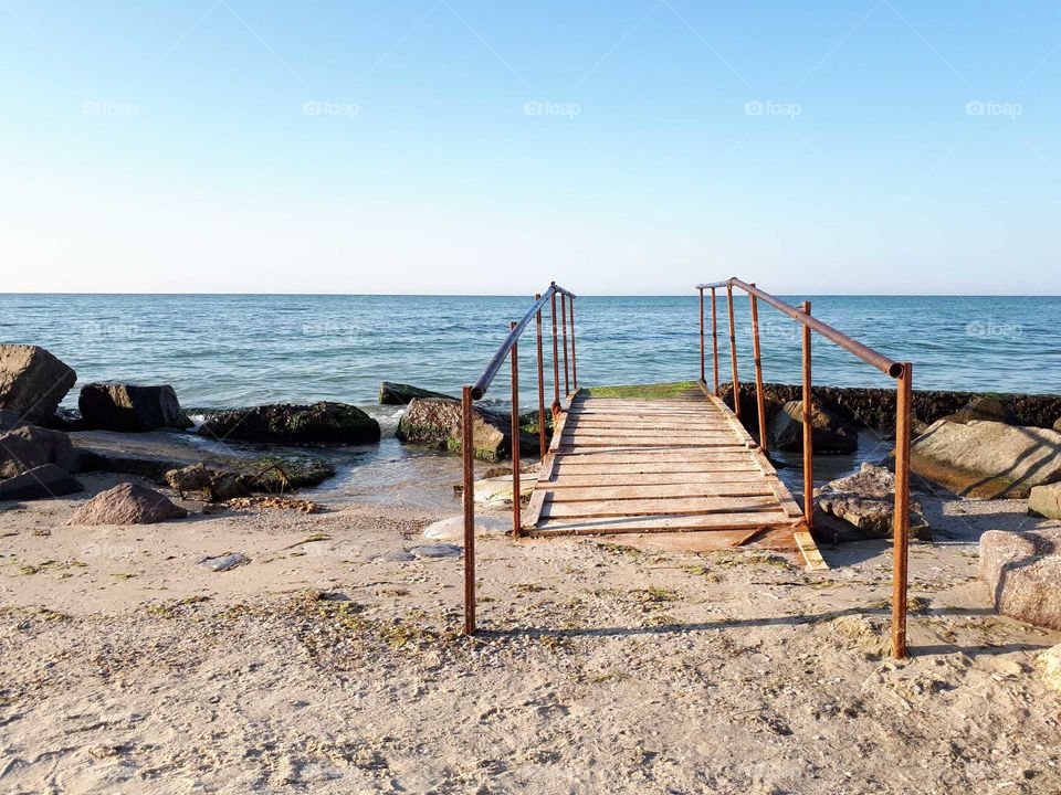 Wooden bridge at the beach