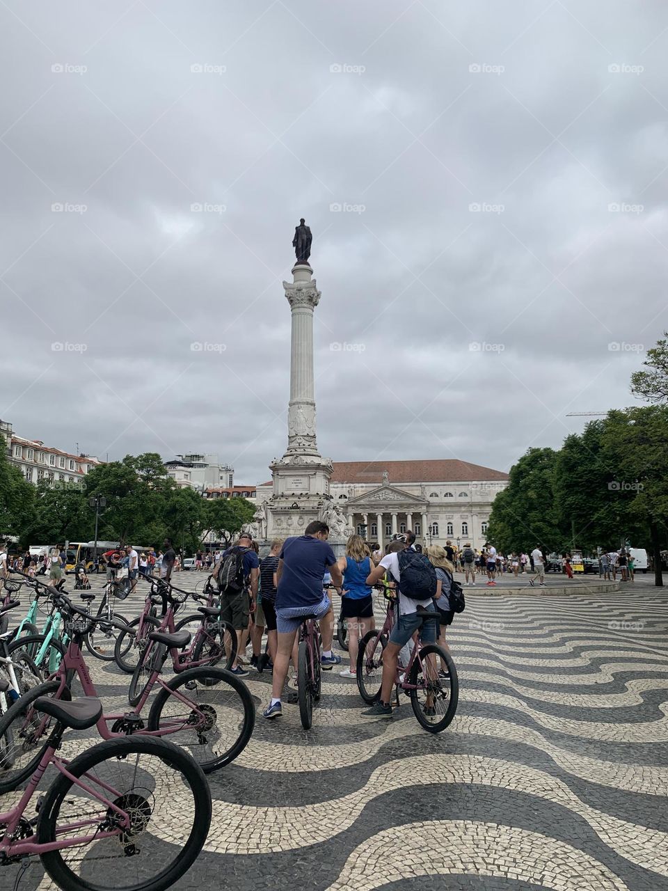 Riding bike in Lisbon 