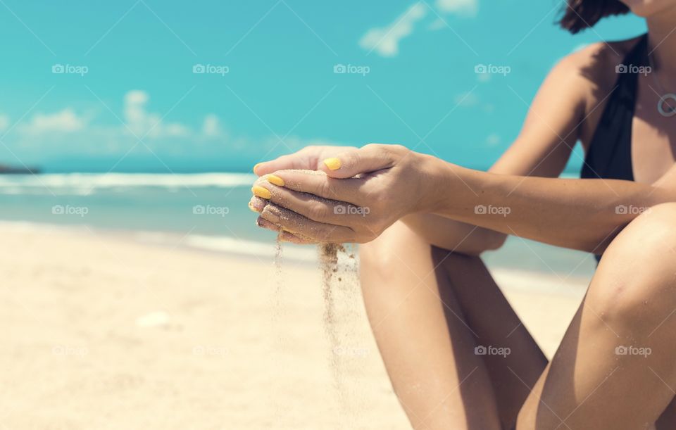 The girl on the beach