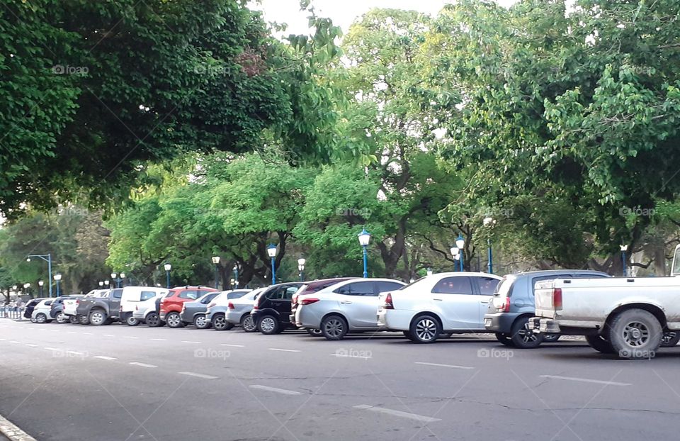 varios autos estacionados