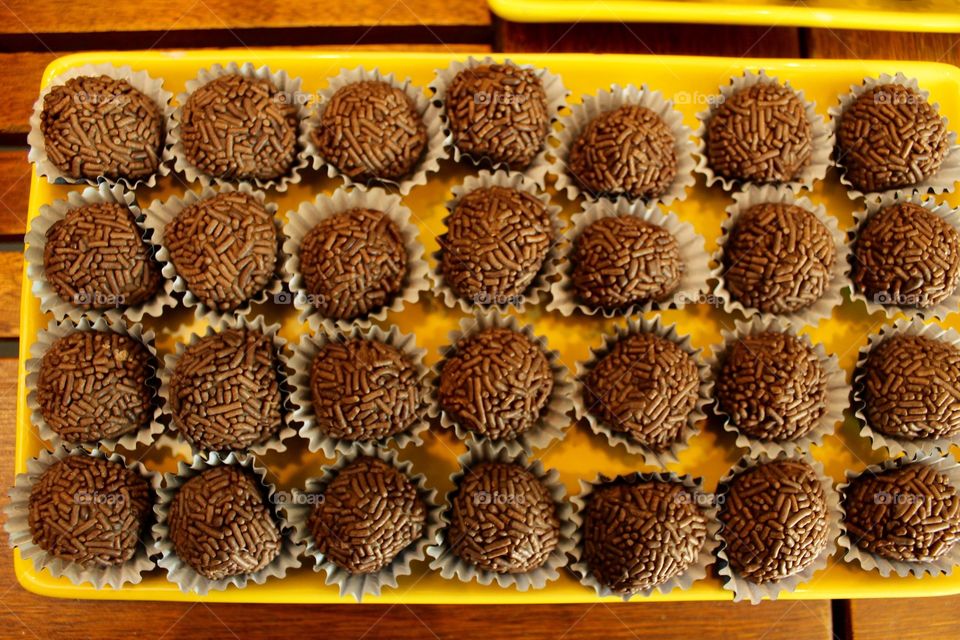 Chocolate Brigadeiros on Tray