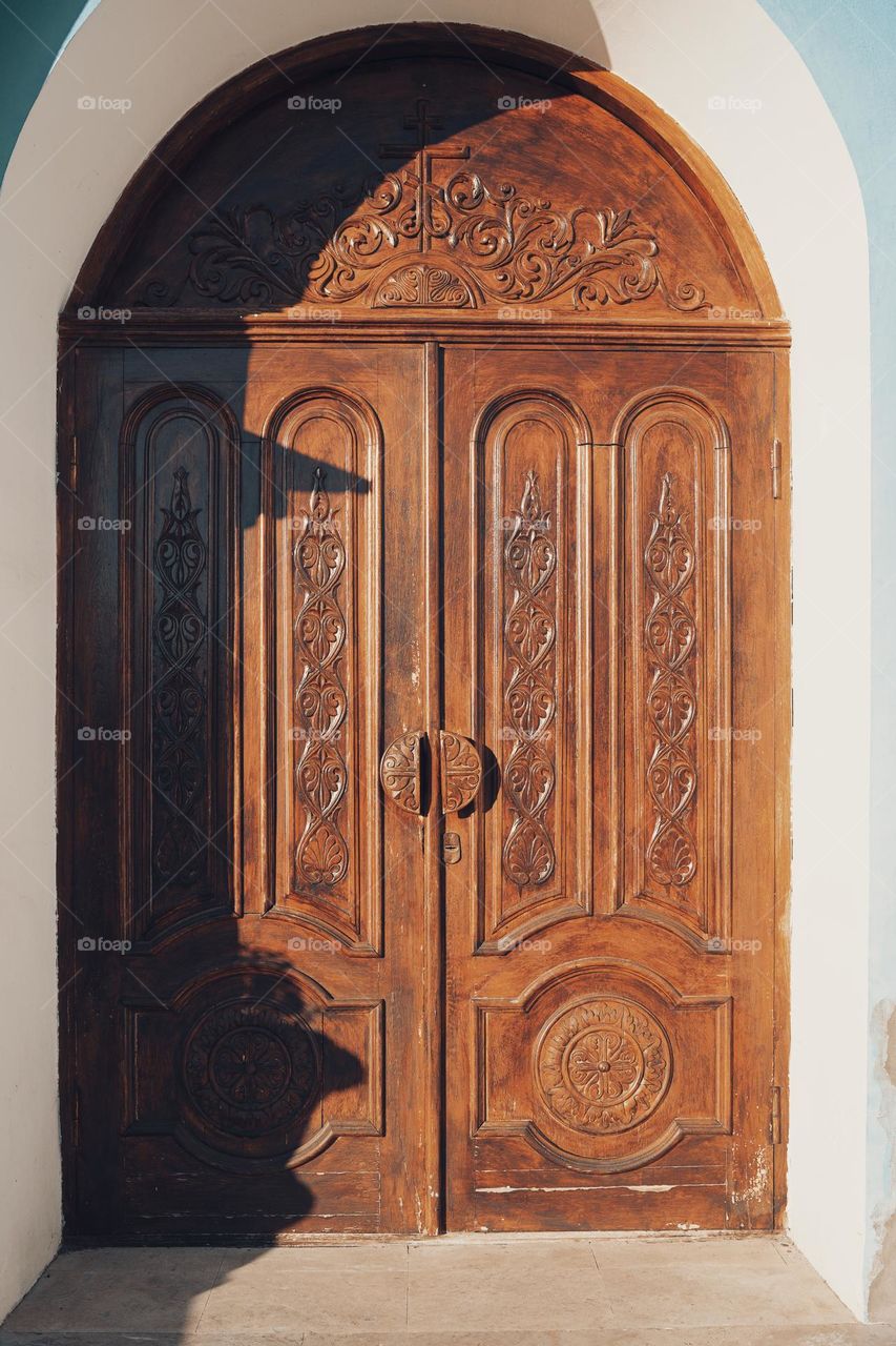 old retro wooden door