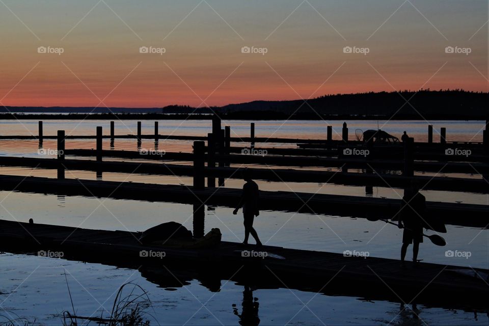 sunset at the marina