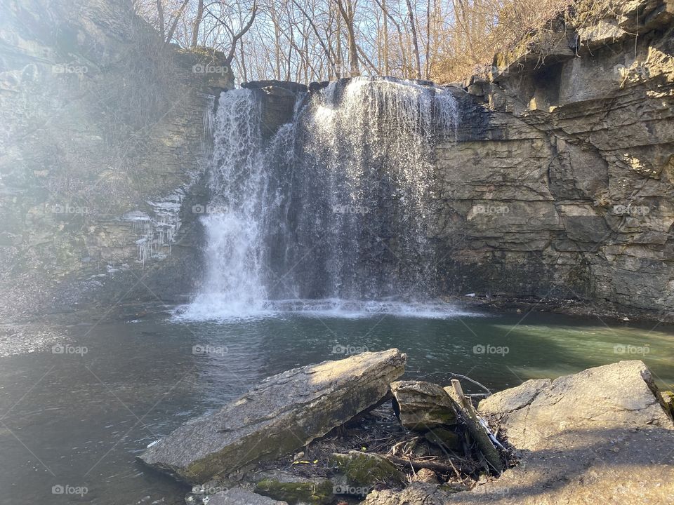 A little waterfall in Dublin, Ohio 