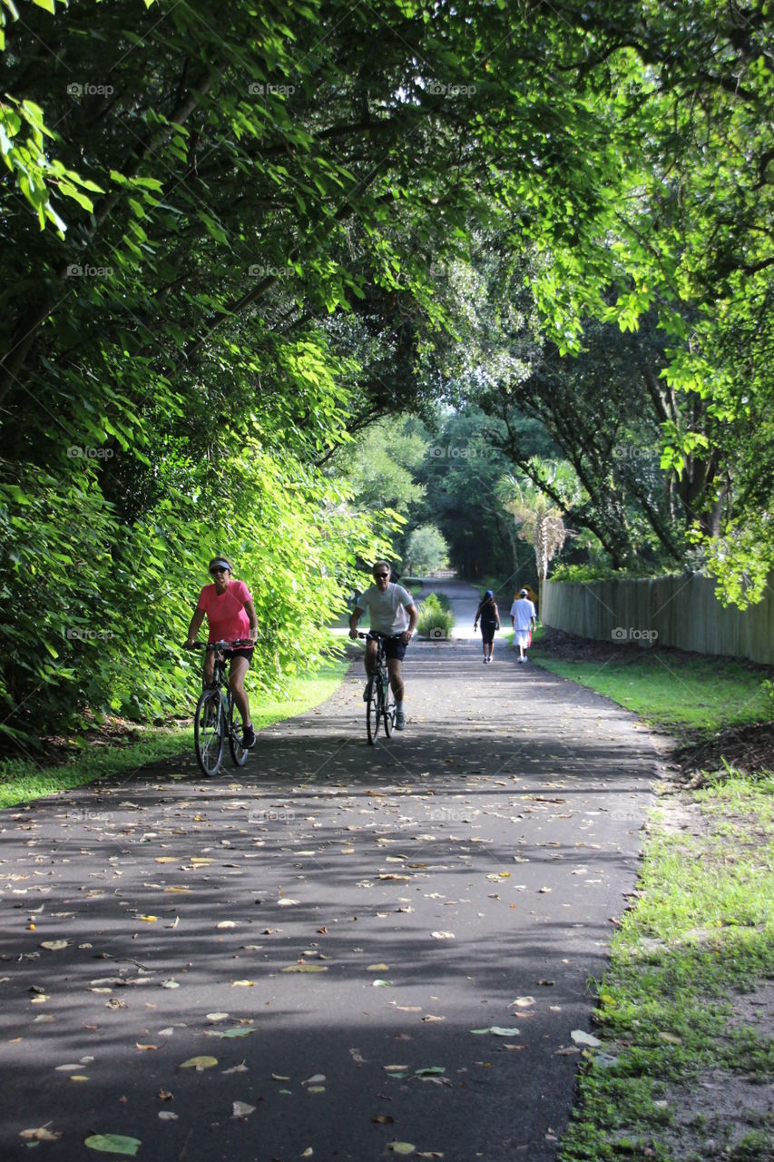 Biking on the trail