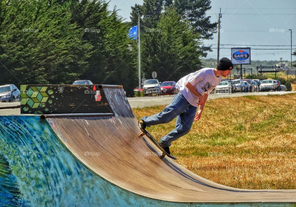 Skater on a halfpipe