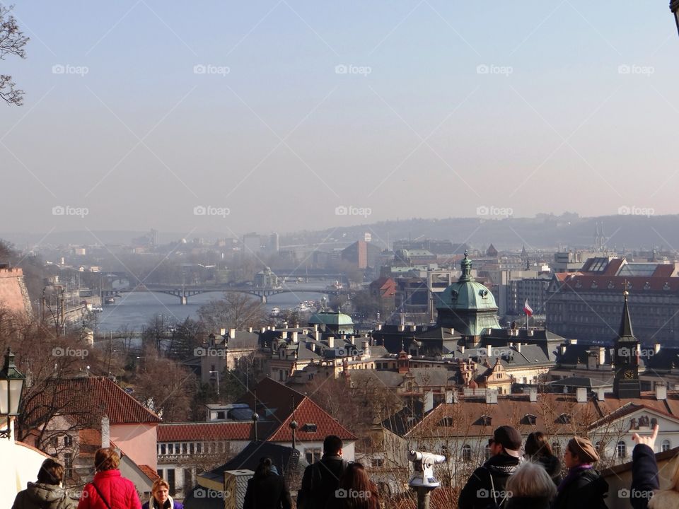 one day in prague. view from the old town