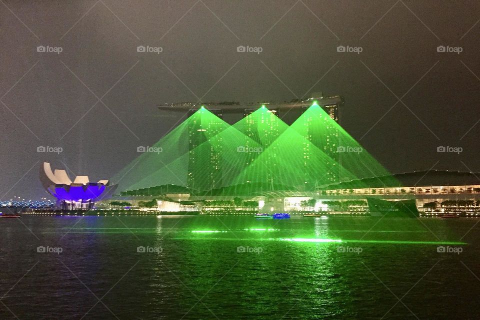 Laser light show Marina Bay in Singapore 