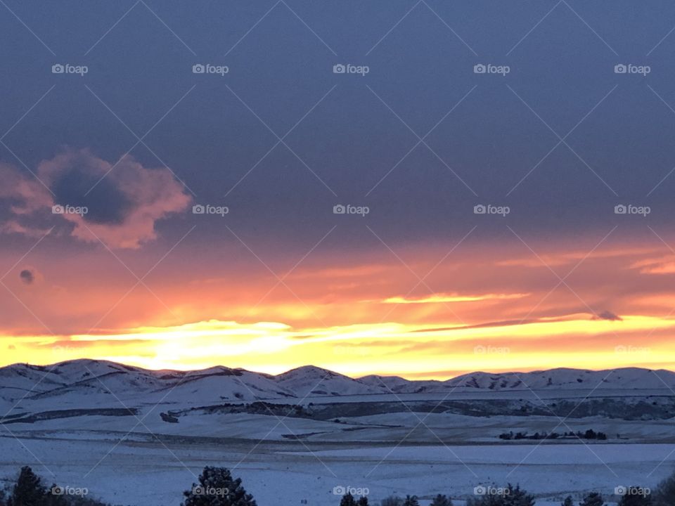 Sunset seen from Rockland, Idaho