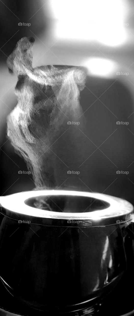 Lady dancing in water vapor