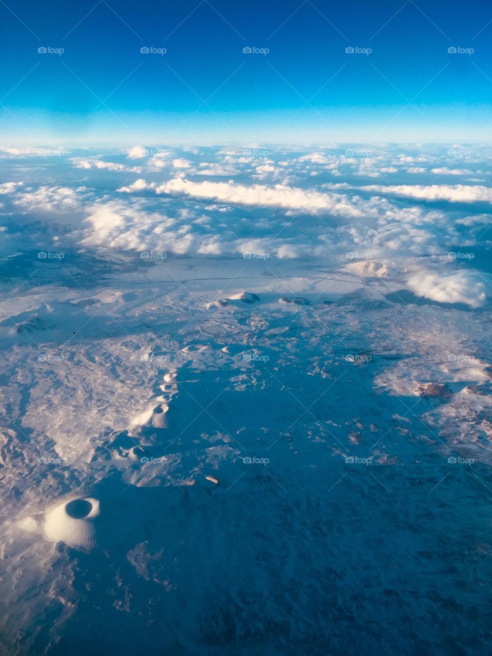 Volcanos from the high view looking like a tiny craters