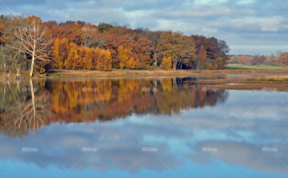 Reflections Kvalmsö Ronneby Sweden in fall