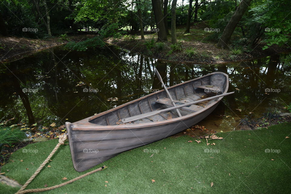 Canoe in lake