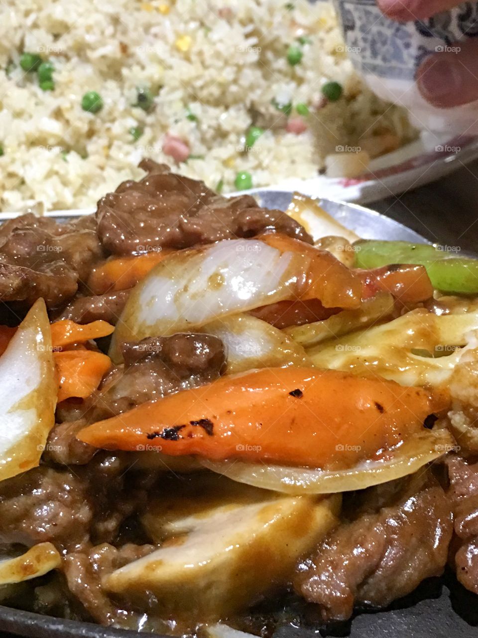 Chinese cuisine beef and vegetable stir fry 