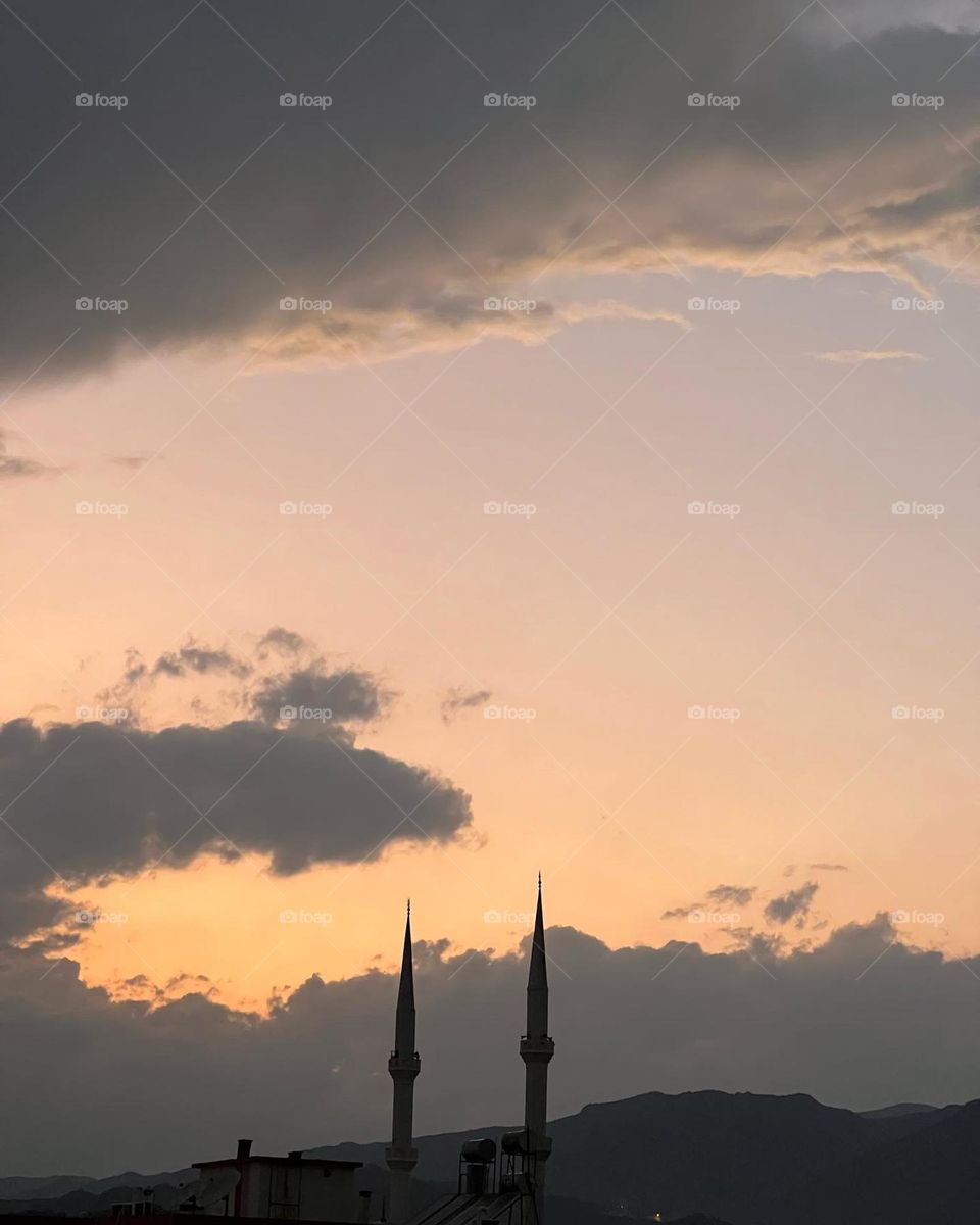 Sunset sky in turkey 