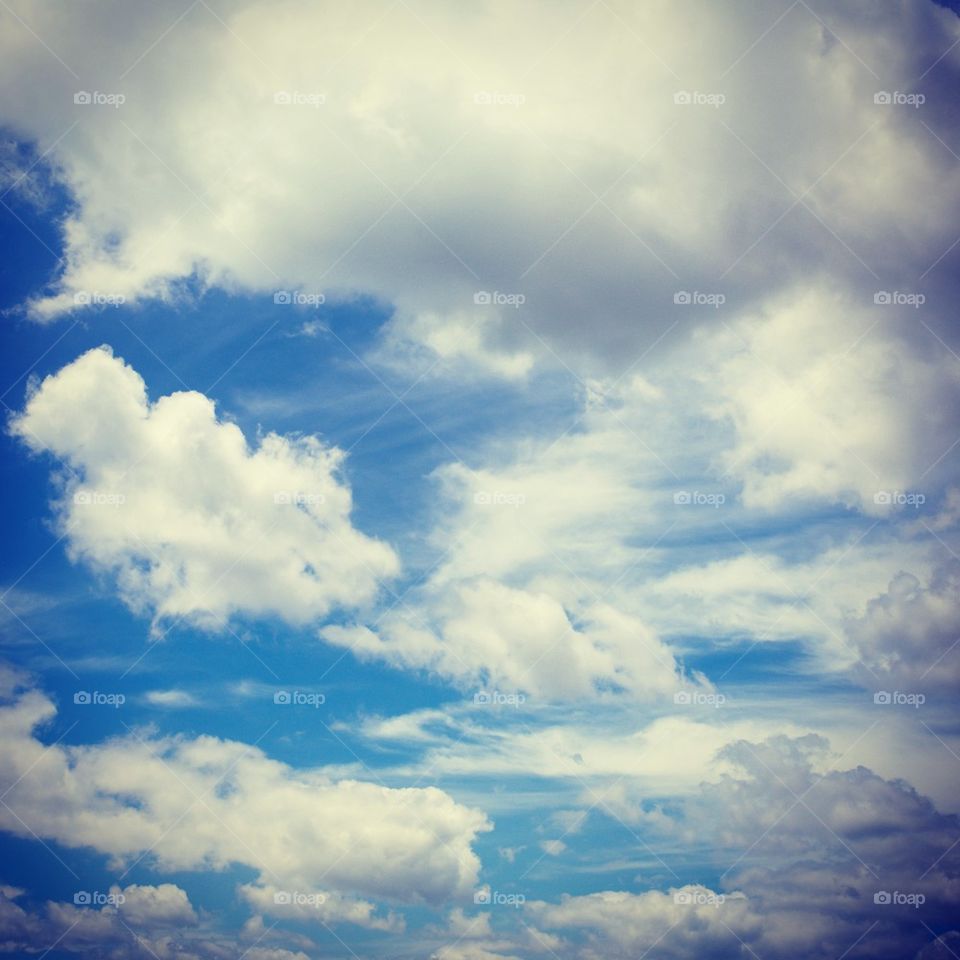 Blue sky and cloud.