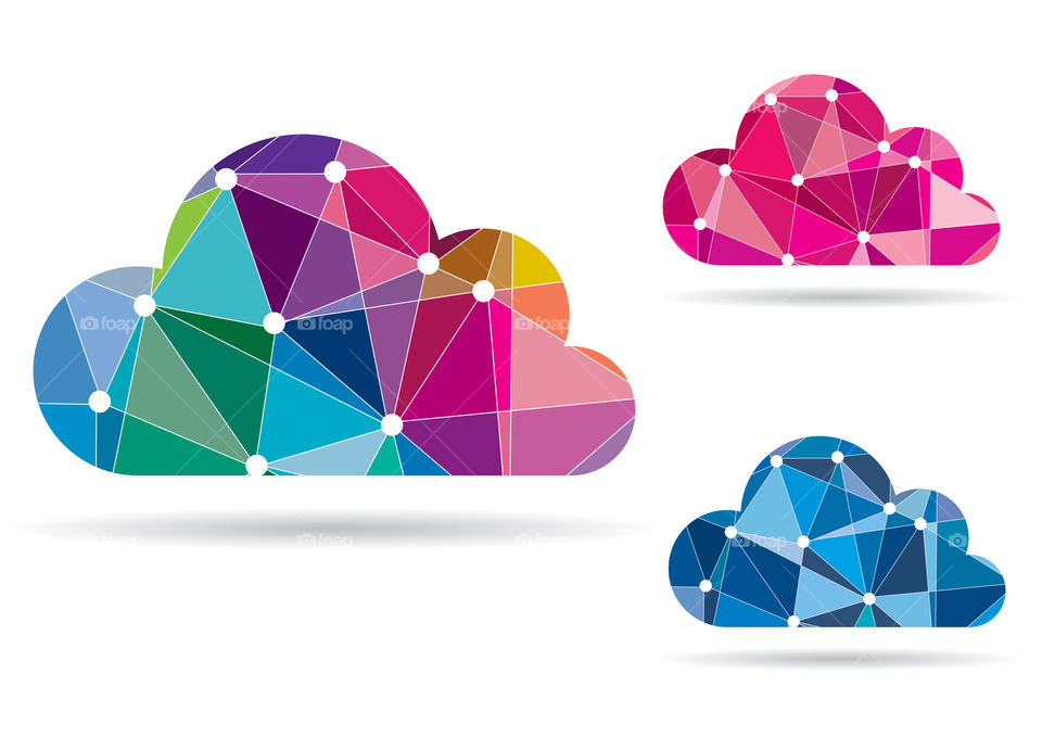 Abstract clouds networking concept illustration