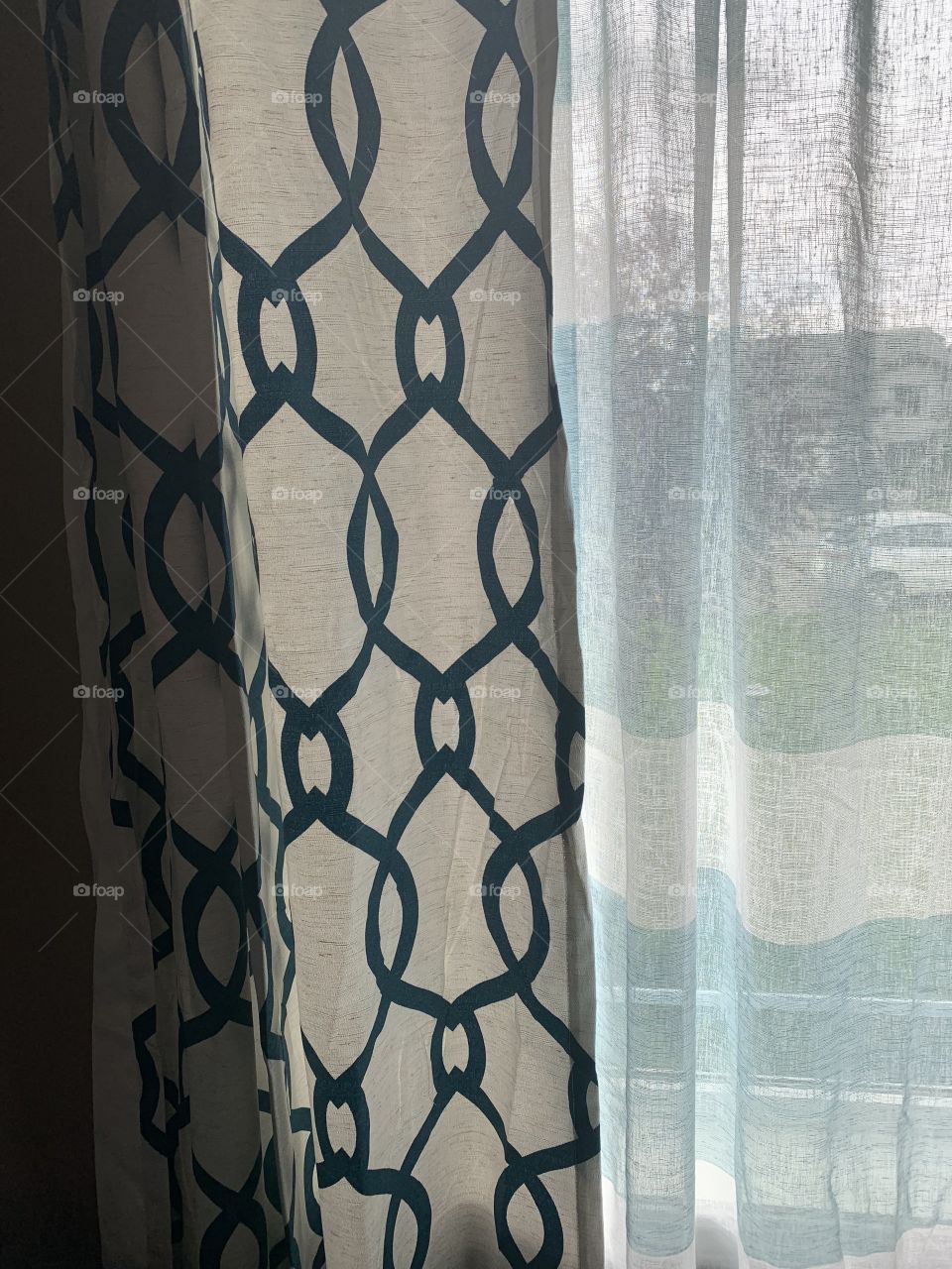 Patterned curtains with shapes ellipses 