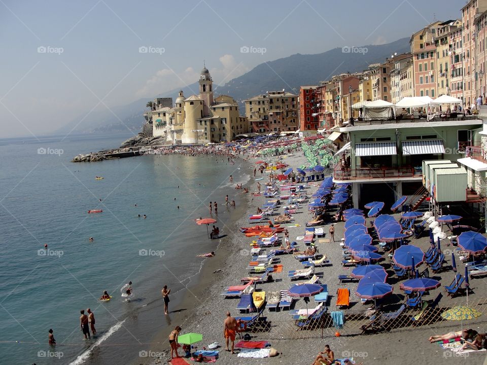 Camogli is a fishing village and tourist resort located on the west side of the peninsula of Portofino, on the Golfo Paradiso in the Riviera di Levante, in the Metropolitan City of Genoa, Liguria, northern Italy.