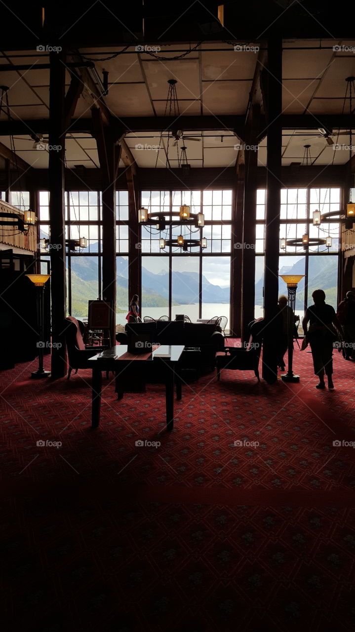 inside the Prince of Wales hotel in Glacier National Park