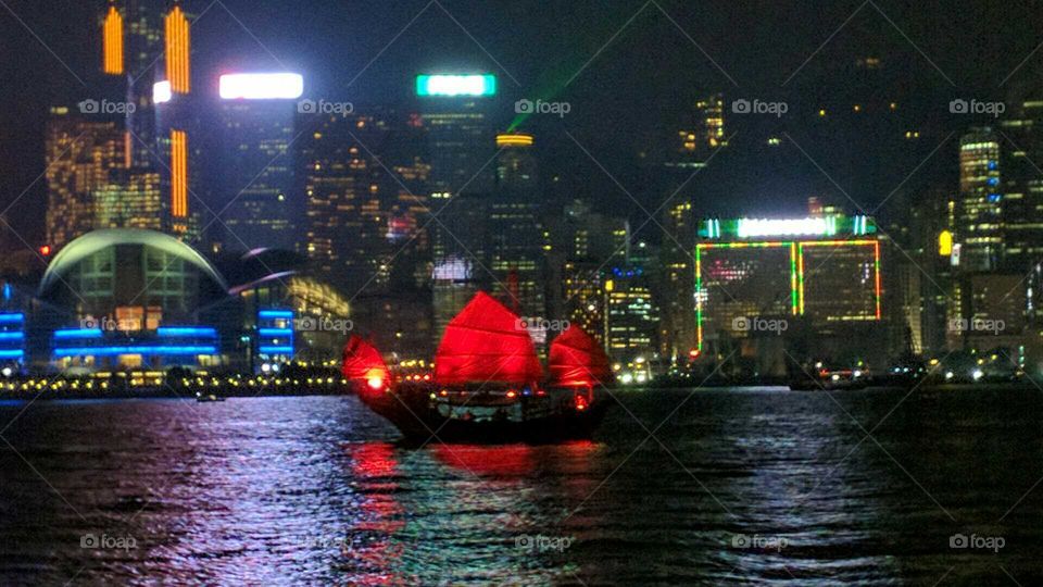 HK Night harbour