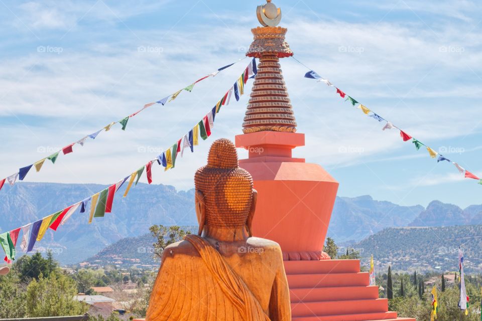 Buddha at Amitabha Stupa and Peace Park in Sedona, Arizona