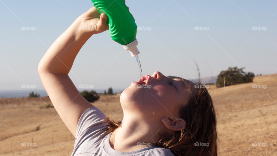 Girl drinking water