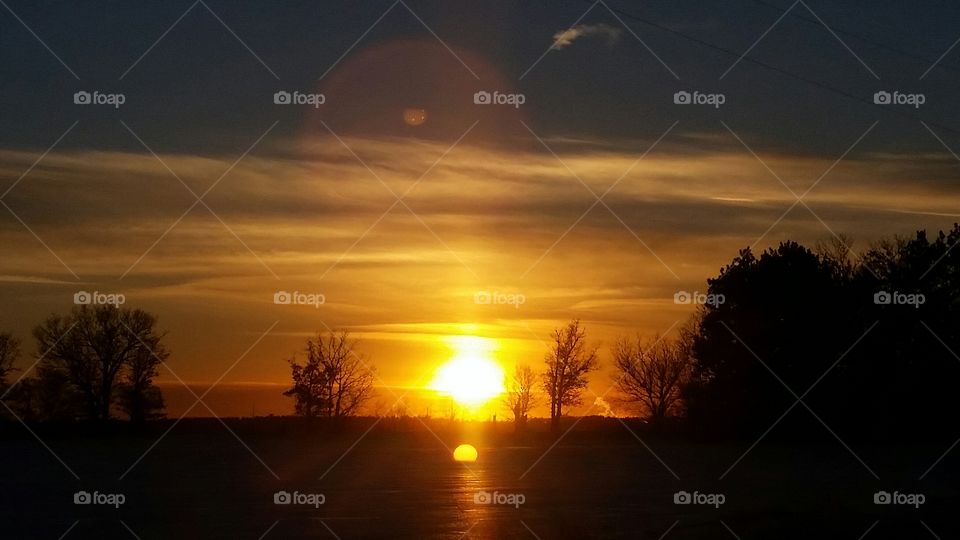 sunset,country setting
